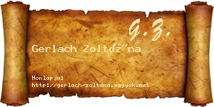 Gerlach Zoltána névjegykártya